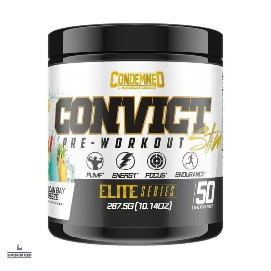 CONVICT STIM 50 SERVINGS PELICAN BAY BREEZE PRE-WORKOUT SUPPLEMENTS 287.5g